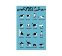 NDGSA Latin Cat Emotional Poster Canvas Poster Wall Art Decor Print Picture Paintings for Living Room Bedroom Decoration 08x12inch(20x30cm)