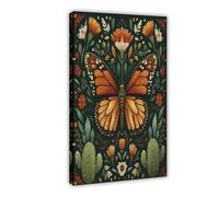 NDGSA Mexican Monarch Butterfly Insect Art Canvas Poster Wall Art Decor Print Picture Paintings for Living Room Bedroom Decoration 12x18inch(30x45cm)