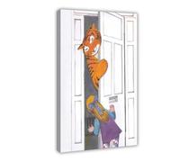 NDGSA The Tiger And The Girl Who Came to Have Afternoon Tea 2 Canvas Poster Bedroom Decor Landscape Office Room Decor Gift 16x24inch(40x60cm)