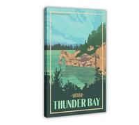 NDGSA Thunder Bay, Ontario - Vintage Travel Posters Canvas Poster Wall Art Decor Print Picture Paintings for Living Room Bedroom Decoration 12x18inch(30x45cm)