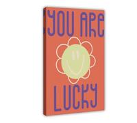NDGSA You're So Lucky - Colorful Inspirational And Positive Children's Room Art Print Canvas Poster Wall Art Decor Print Picture Paintings for Living Room Bedroom Decoration 12x18inch(30x45cm)