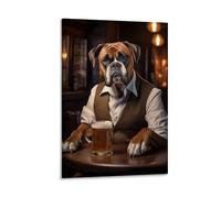 NDIEHA Boxer Dog in The Pub Poster Animal Art Prints Home Wall Aesthetic20x30inch(50x75cm)