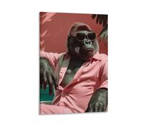 NDIEHA Cool Gorilla with Sunglass Poster Animal Art Prints Home Wall Aesthetic12x18inch(30x45cm)