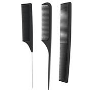 NDiyueAa Carbon Fiber Hair Comb, High Temperature Resistant, Lightweight Anti-Static, for Smooth Detangling, Thickening Anti-Slip Handle, Dual-Purpose Fine and Standard Teeth