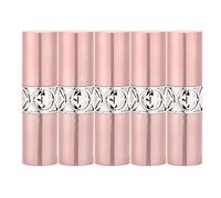 NDiyueAa DIY Lipstick Tube, 12.1mm Empty Refillable Container for Lip Balm and Makeup, Portable, 5-Pack Pink, Durable ABS Material, 3.5g Capacity