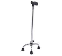 NDiyueAa Ergonomic T Handle,Adjustable Height,Stainless Steel,Four Leg Base,Non Slip Rubber Cover for Walking Cane,Stability Support