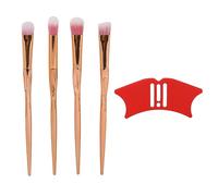 NDiyueAa Eyeliner Stencil, Multi Angle Eye Makeup Aid Tool, for Perfect Winged Eyeliner, Eyeshadow, Eyebrow Application, Includes 4Pcs Brushes, Silicone, Non Slip, Portable