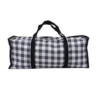 NDiyueAa Large Capacity Clear Zippered Storage Bags Removable Clothes Organizer PVC Film CD Storage Bag for Peaked Cap Sports Cap (Blue Plaid)