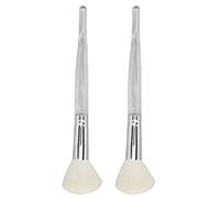 NDiyueAa Makeup Brush, for Professional, Wool, Soft, Elastic, Precise Application, Dense, Wide Use, Blush Powder Highlighter, Plastic Handle, Non-Fade, 2 Pieces Set