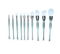 NDiyueAa Makeup Brushes Set, 10 Pcs Professional Blue Cosmetic Brushes for Foundation, Blush, Eyeshadow, Contour, Powder, with Fine Hair, Skin Friendly, Elegant Design