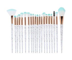 NDiyueAa Makeup Brushes Set, Soft Kabuki Brush, Powder Foundation Brush, Blending Brush, for All Skin Types, 20Pcs Professional Makeup Brush Kit with Pouch