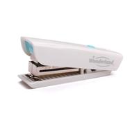 NDiyueAa Professional Desktop Stapler for Office, Home, School, Compatible with 24/6 and 26/6 Staples, Holds 50 Staples, Effortless Binding up to 15 A4 Sheets, Built-in Staple (White)