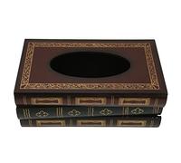 NDiyueAa Vintage Tissue Box Cover, European Classic Retro Style Home Decor, Decorative Book Shape Tissue Holder, for Living Room, Bedroom, Bathroom