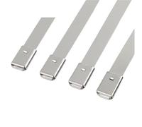 NDJQY 10pcs Stainless Steel Cable Twist Tie Multi-Purpose Locking Cable Metal Tie 10mm Lock Metal Zip-Exhaust Wrap Coated Cable Tie(10pcs,10x400mm)