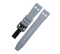 NDJQY 22MM 21MM Nature Fluororubber FKM Rubber With Rivet Watchband,For IWC Big Pilot Mark Portugieser Soft Wristband(Gray2,20MM)