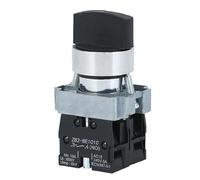 NDJQY 22mm XB2-BD33 3 Position 2NO Knob Switch 10A/415V Lock-in Selection Switch ZB2-BE101C Two Roads