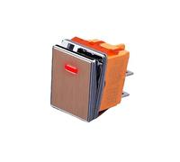 NDJQY 4pin Drawing Process Aluminum Oxidation Of Key 16A 250VAC DPDT Aluminum Panel Waterproof Rocker Switch(Red(Gold Panel),110V)