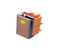 NDJQY 4pin Drawing Process Aluminum Oxidation Of Key 16A 250VAC DPDT Aluminum Panel Waterproof Rocker Switch(Yellow(Gold Panel),3-8V)