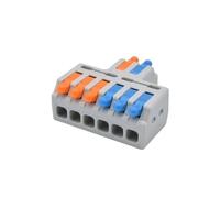 NDJQY 5/10pcs Mini Quick Wiring Connector Splitter Cable Compact Splice Push-in Electrical Connection Terminal Block 1 In Multiple Out(2 In 6 Out,10PCS)