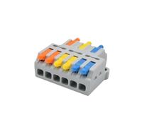 NDJQY 5/10pcs Mini Quick Wiring Connector Splitter Cable Compact Splice Push-in Electrical Connection Terminal Block 1 In Multiple Out(3 In 6 Out,10PCS)