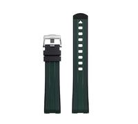 NDJQY Curved End Rubber Watchband Fit for Omega Seamaster 007 Speedmaster Diver 300M Aqua Terra 150 Planet Ocean Silicone Soft waterproof Watch Strap(Black Green 4)