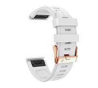 NDJQY For Fenix 7S/5S Plus/6S/5S/Instinct 2S/D2, Quick Fit Soft Silicone Strap With Rose Gold Buckle For Women Man Breathable Waterproof Wristband Accessory(White,Fenix 7S)