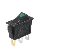 NDJQY KCD3 220V ON/OFF SPST Rocker Switch Single Pole Single Throw 2 Position 20A 125VAC With LED Light 3 Pins/ 2 Pins(3PIN M Green)