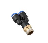 NDJQY Y Type Pipe Fitting Tee Air Pneumatic Fittings Quick Connector PX4 6 8 10 12mm Male Thread M5 1/8" 1/4" 3/8" 1/2" Bsp Coupler(PX12-02)