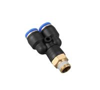 NDJQY Y Type Pipe Fitting Tee Air Pneumatic Fittings Quick Connector PX4 6 8 10 12mm Male Thread M5 1/8" 1/4" 3/8" 1/2" Bsp Coupler(PX8-01)