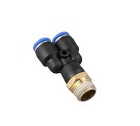 NDJQY Y Type Pipe Fitting Tee Air Pneumatic Fittings Quick Connector PX4 6 8 10 12mm Male Thread M5 1/8" 1/4" 3/8" 1/2" Bsp Coupler(PX10-02)