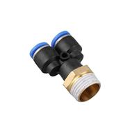 NDJQY Y Type Pipe Fitting Tee Air Pneumatic Fittings Quick Connector PX4 6 8 10 12mm Male Thread M5 1/8" 1/4" 3/8" 1/2" Bsp Coupler(PX6-03)