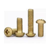 NDKSZHEQ 10-200pcs M2 .5 M3 M4 M5 M6 M8 Brass Cross Round Head Screw GB818 Pan Machine Bolt Thread Length 4mm~50mm(12mm,M3-200pcs)