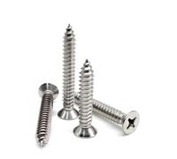 NDKSZHEQ 10/50pc M2 .2 .6 .9 M3.5 M4.8 M5. M6.3 Phillips Flat Countersunk Head Self Tapping Wood Screw 304 A2 Stainless Steel(8mm,50pcs M2)