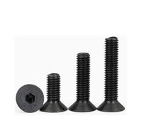 NDKSZHEQ 12.9 Grade Black Countersunk Head Hexagon Socket Screws SCM435 High Strength Flat Cup Bolts M2 .5M3 M4M5-M12(10mm,M2.5 (40Pcs))