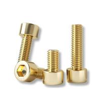 NDKSZHEQ 2/5/10/20pcs DIN912 Pure Brass Hex Socket Cap Head Screws M3 M4 M5 M6 M8 M10 Allen Key Screw Bolt(50mm,M6 (5pcs))