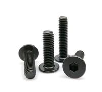 NDKSZHEQ M2 .5 M3 M4 M5 M6 M8 Black Stainless Steel CM Allen Hexagon Hex Socket Ultra Thin Low Flat Wafer Head Bolt Screw(12mm,50pcs M2.5)