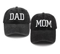 NDLBS Mom and Dad Hats Funny Birthday Gifts for Mom and Dad Embroidered Adjustable Baseball Cap Christmas Xmas Gift for Couples Parents
