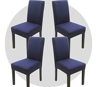 NDMMSO Dining Room Chair Covers Set of 4 Super Fit Stretch Removable Washable Dining Chair Protector Cover Seat Slipcover for Hotel, Dining Room, Ceremony, Banquet Wedding Party(Navy Blue)