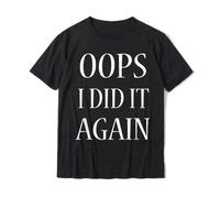 NDMUTREN Funny Pregnancy Announcement Shirt Oops I Did It Again Normal Tops Tees for Men Coupons Cotton T Shirt Design Black S