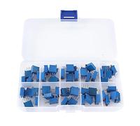 NDNCZDHC 10 Values 50PCS Variable Resistor, Multiturn Trimmer Potentiometer 500 Ohm 1k 2k 5k 10k 20k 50k 100k 200k 500k Ohm Adjustable Potentiometer 3296W