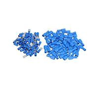 NDNCZDHC 100Pcs Spade Connector Male Female Insulated Terminal 16-14 AWG Accessory Set Kit Blue