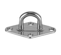 NDNCZDHC 1Pc Stainless Steel Pad Eye Plate Hook, Diamond-Shaped Snap Hook Heavy Duty Ceiling Hooks for Suspension, Ceiling Hooks, Marine Application Hook (Thickness 5mm)