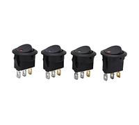 NDNCZDHC 20 Pcs Round Rocker Switch, 3 Pin 2 Position Small Circle Toggle Rocker Switches with LED 12V