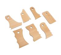 NDNCZDHC 7 Pcs Pottery Tools, Pottery Foot Shaper Trimming Tools, Wooden Texture Ribs Foot Shaper for Carving Ceramics Clay