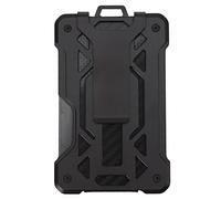 NDNCZDHC Black ID Badge Holder, Clear Work Name Tag Holder, Aluminium Alloy ID Card Holders for Work Tag Hanging Tag, 9.5x6cm(Black)