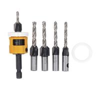 NDNCZDHC Countersink Drill Bit Set, Countersink Drill Bit with Depth Stop, Replaceable HSS M2 Tapered Bits 1/4” Hex Shank for Woodworking