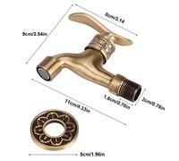 NDNCZDHC G1/2in Brass Water Faucet, Antique Style Washing Machine Sink Basin Single Cold Faucet Water Tap for Bathroom