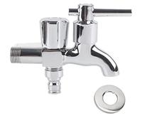 NDNCZDHC G1/2in Washing Machine Faucet, 1 Inlet 2 Outlet Single Cold Water Tap, Wall Mounted Water Faucet for Dual Use