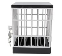 NDNCZDHC Plastic Phone Jail, Self Control Phone Lock Box, Mobile Phone Prison with Lock and Keys, Lockable Cage for Phone (Black Grey)