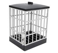 NDNCZDHC Plastic Phone Jail with Timer, Self Control Phone Timer Locker, Cell Phones Prison, Lock Up Phone Stand with Lock and Key (Black and Grey)
